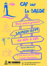 Affiche de l'évènement Cap vers La BALISE - Pré-inscriptions aux activités de la saison 2025/2026